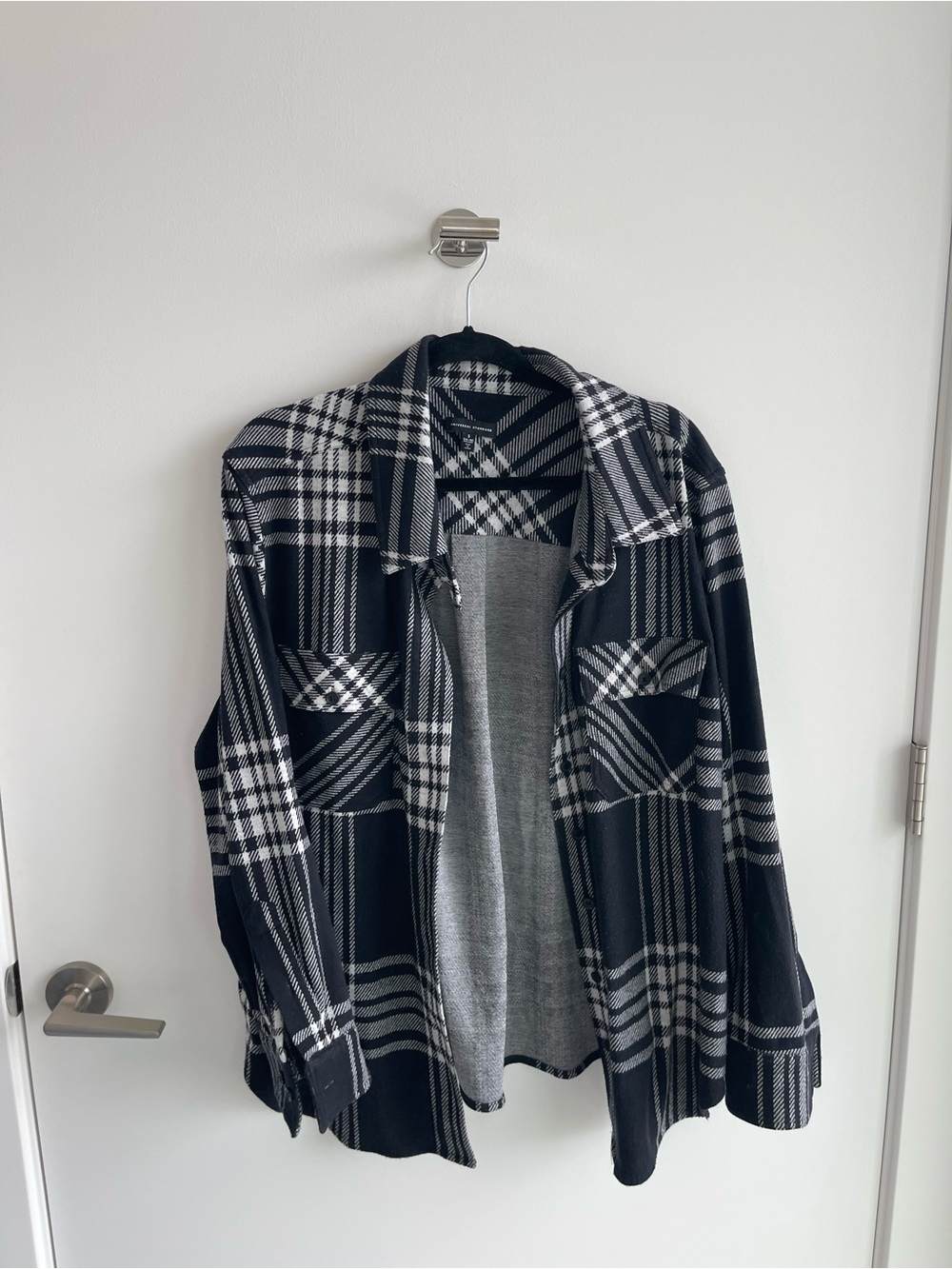 Universal Standard Soft Black & White Plaid Women's Shacket Jacket